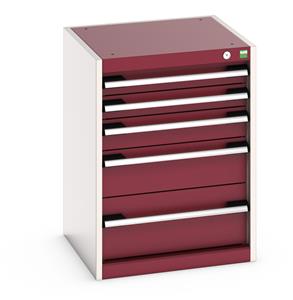 Cabinet consists of 2 x 75mm, 1 x 100mm, 1 x 150mm and 1 x 200mm high drawers 100% extension drawer with internal dimensions of 400mm wide x 400mm deep. The drawers have a U.D.L of 75kg (when approaching high weight loads it is suggested to fix Bott  Drawer Cabinets 525 x 525 workshop equipment Cubio tool storage drawers